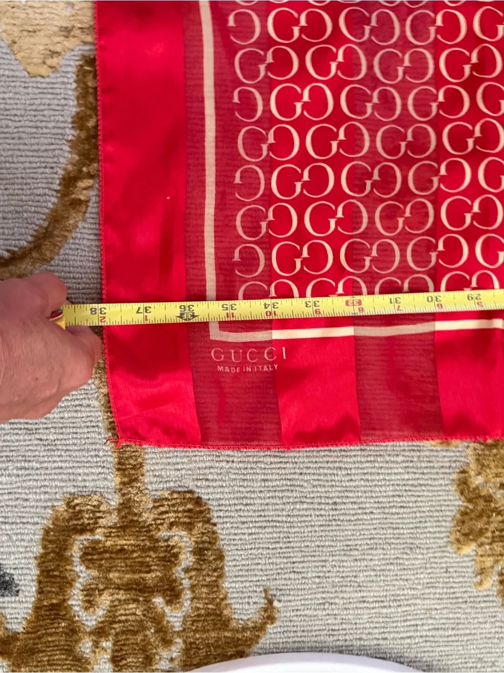 Red GUCCI silk Silk Scarf - Luxury Home Accent